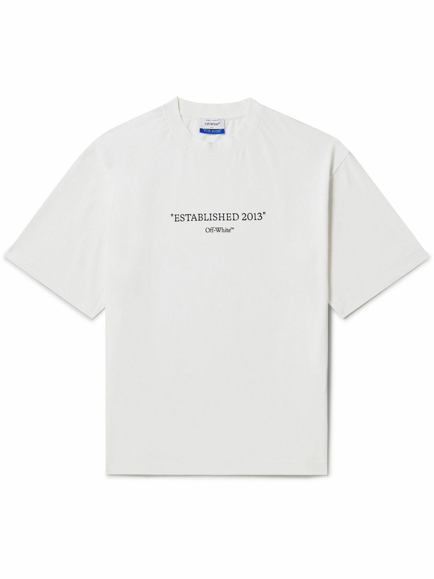 Photo: Off-White - Printed Cotton-Jersey T-Shirt - White