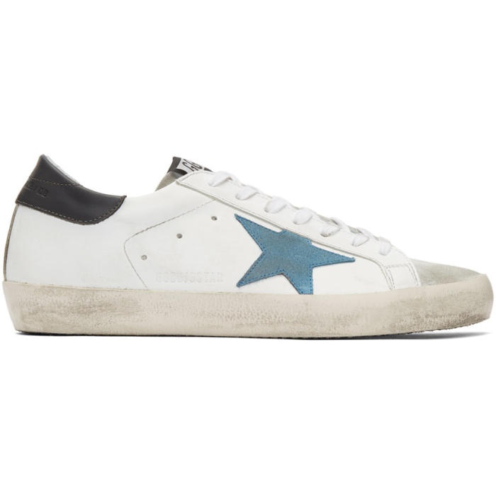 Photo: Golden Goose White and Grey Superstar Sneakers 