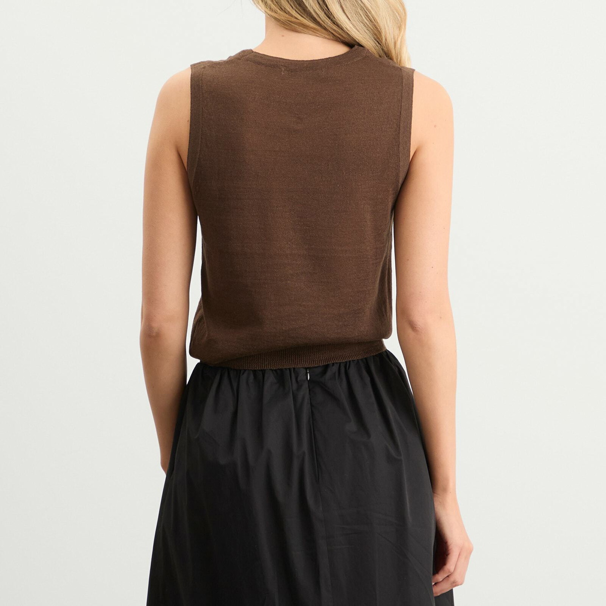 Nothing Written Women's Rola Linen Sleeveless Top in Brown