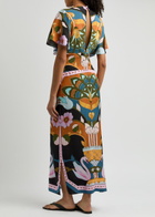 Lug Von Siga Marina Printed Satin Midi Dress Multicoloured