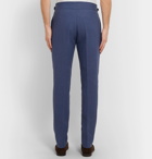 Anderson & Sheppard - Pleated Linen Trousers - Blue