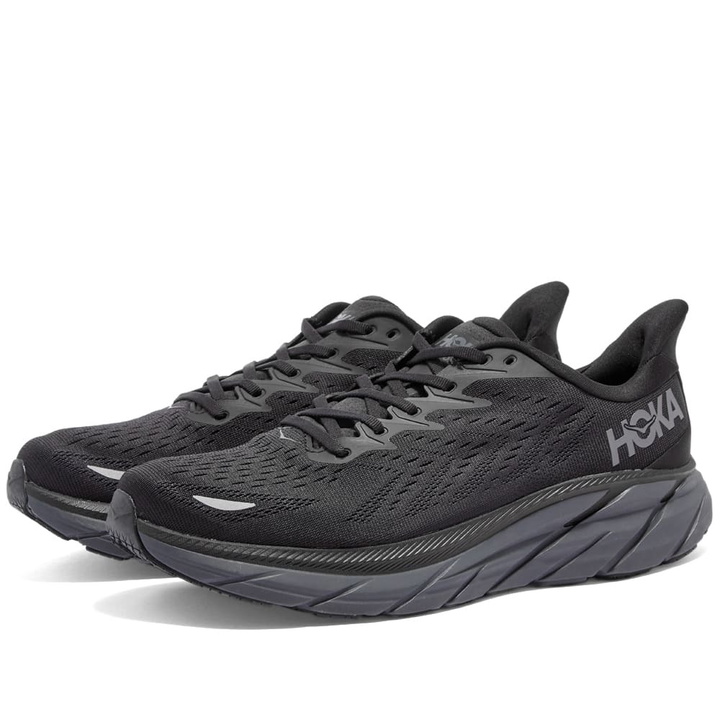 Photo: Hoka One One Men's Clifton 8 Sneakers in Black