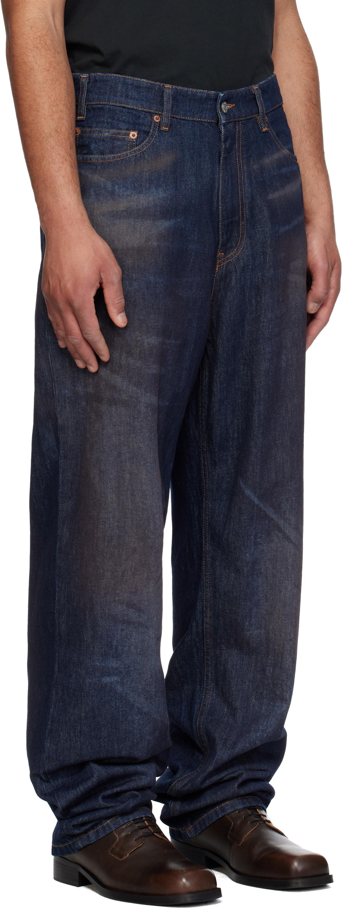 MM6 Maison Margiela Navy Faded Jeans