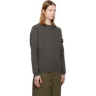 Stone Island Gray 6100034 Malfilé Fleece 'Old' Effect Sweatshirt