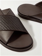 ERMENEGILDO ZEGNA - Baleari Woven Leather Sandals - Brown
