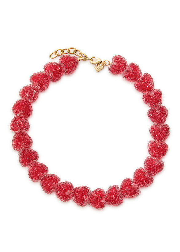 Photo: Crystal Haze Jelly Heart 18kt Gold-plated Necklace - Red - One Size