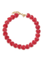 Crystal Haze Jelly Heart 18kt Gold-plated Necklace - Red - One Size