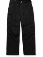 Sacai - Straight-Leg Belted Tie-Detailed Shell Cargo Trousers - Black