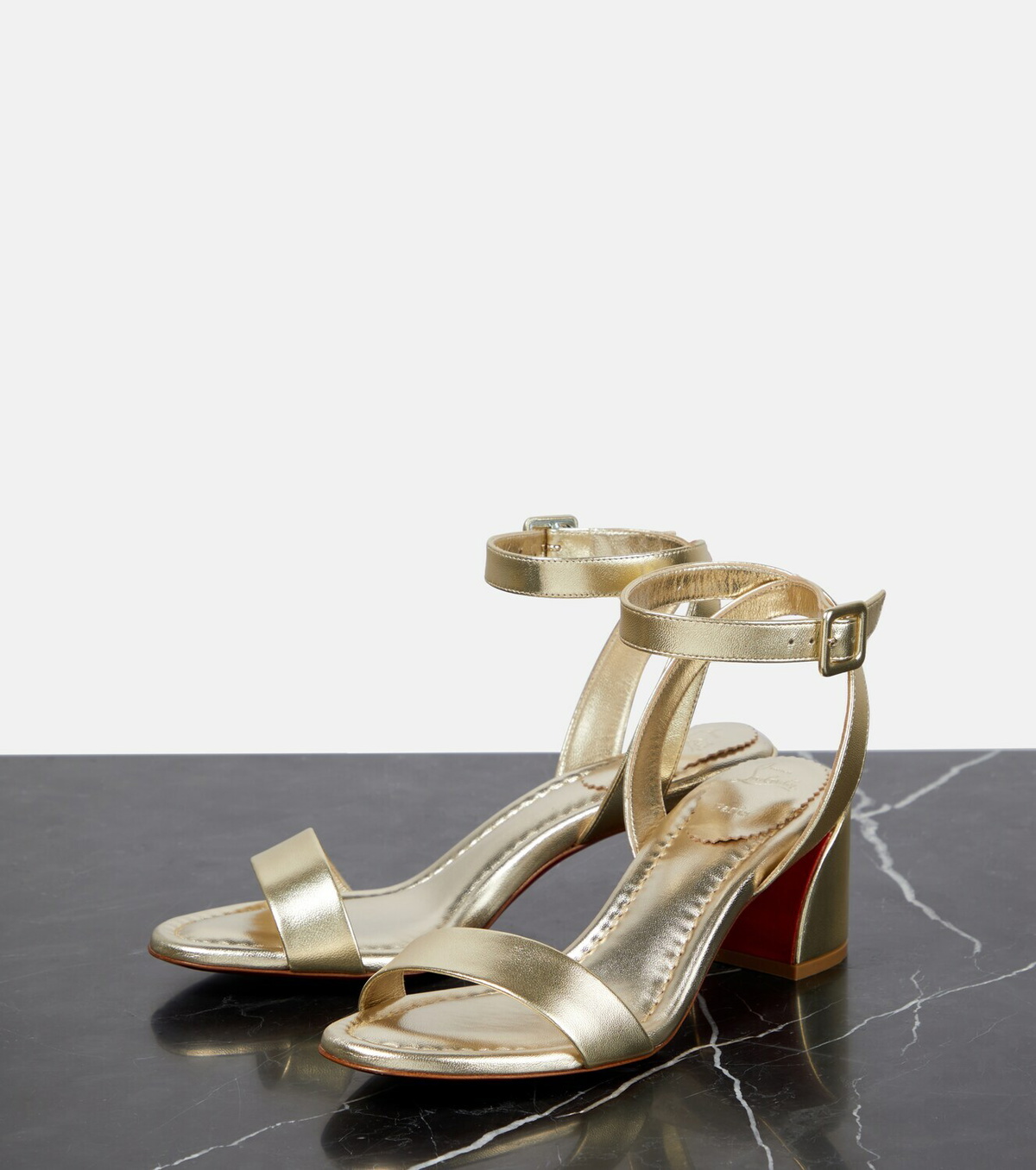 Mascasandal leather sandals in beige - Christian Louboutin | Mytheresa