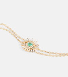 Suzanne Kalan - Evil Eye 18kt gold bracelet with diamonds and emeralds