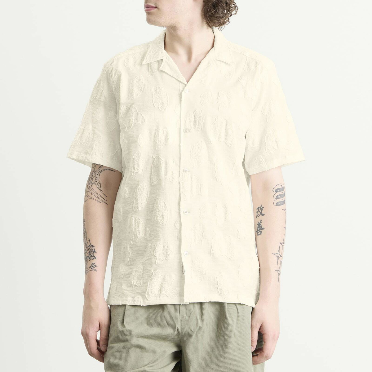 Foret Men's Peer Jacquard Shirt in Cloud