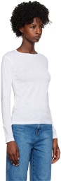 Sunspel White Classic Long Sleeve T-Shirt