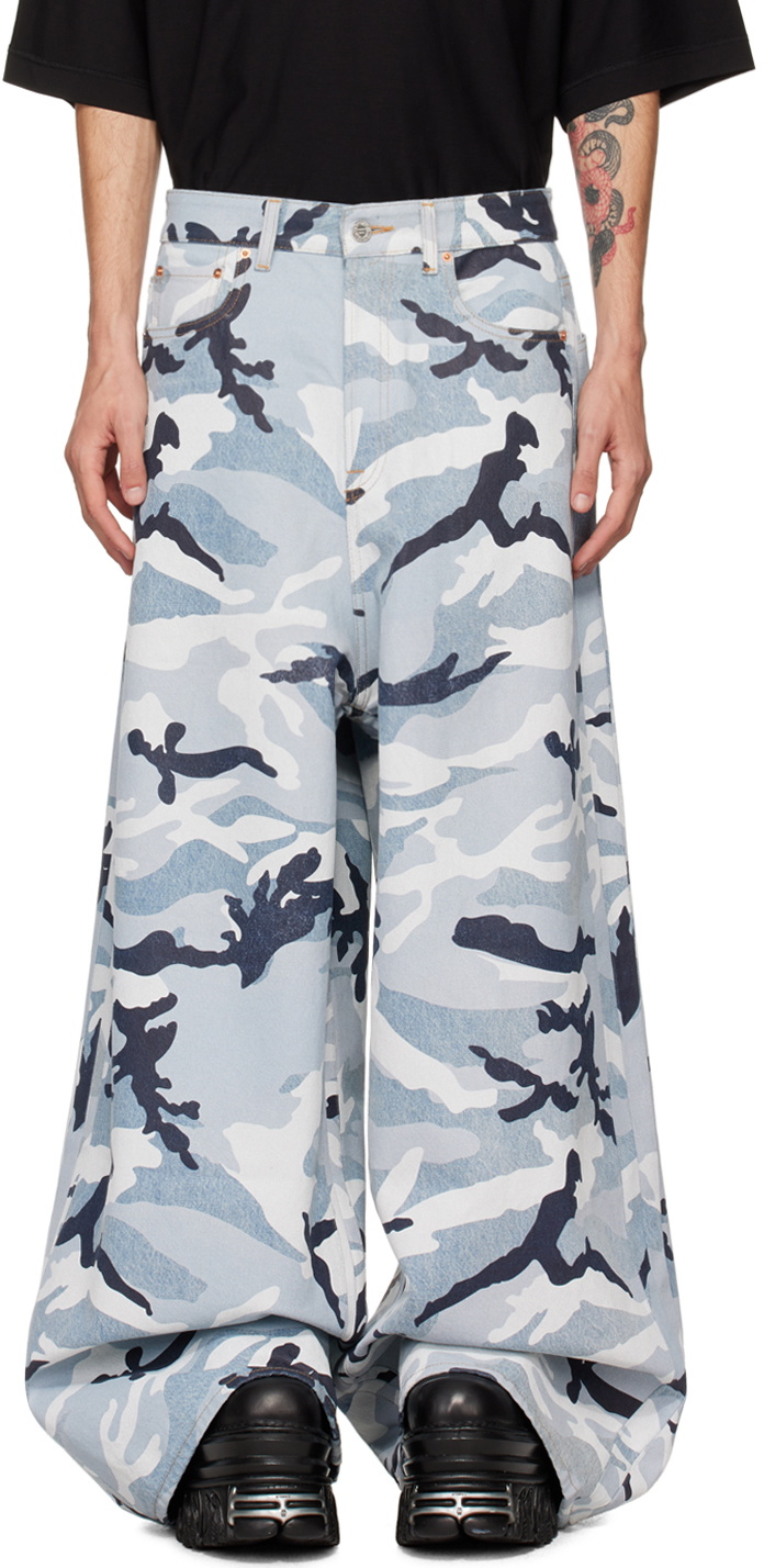 VETEMENTS Blue Camo Big Shape Jeans