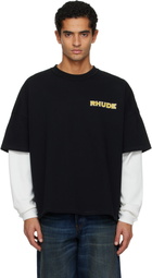 Rhude Black 'Rhude' Steel Double-Layered T-shirt
