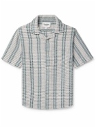Corridor - Riverside Camp-Collar Striped Cotton-Jacquard Shirt - Neutrals