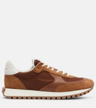 Gianvito Rossi Gravel leather and suede sneakers