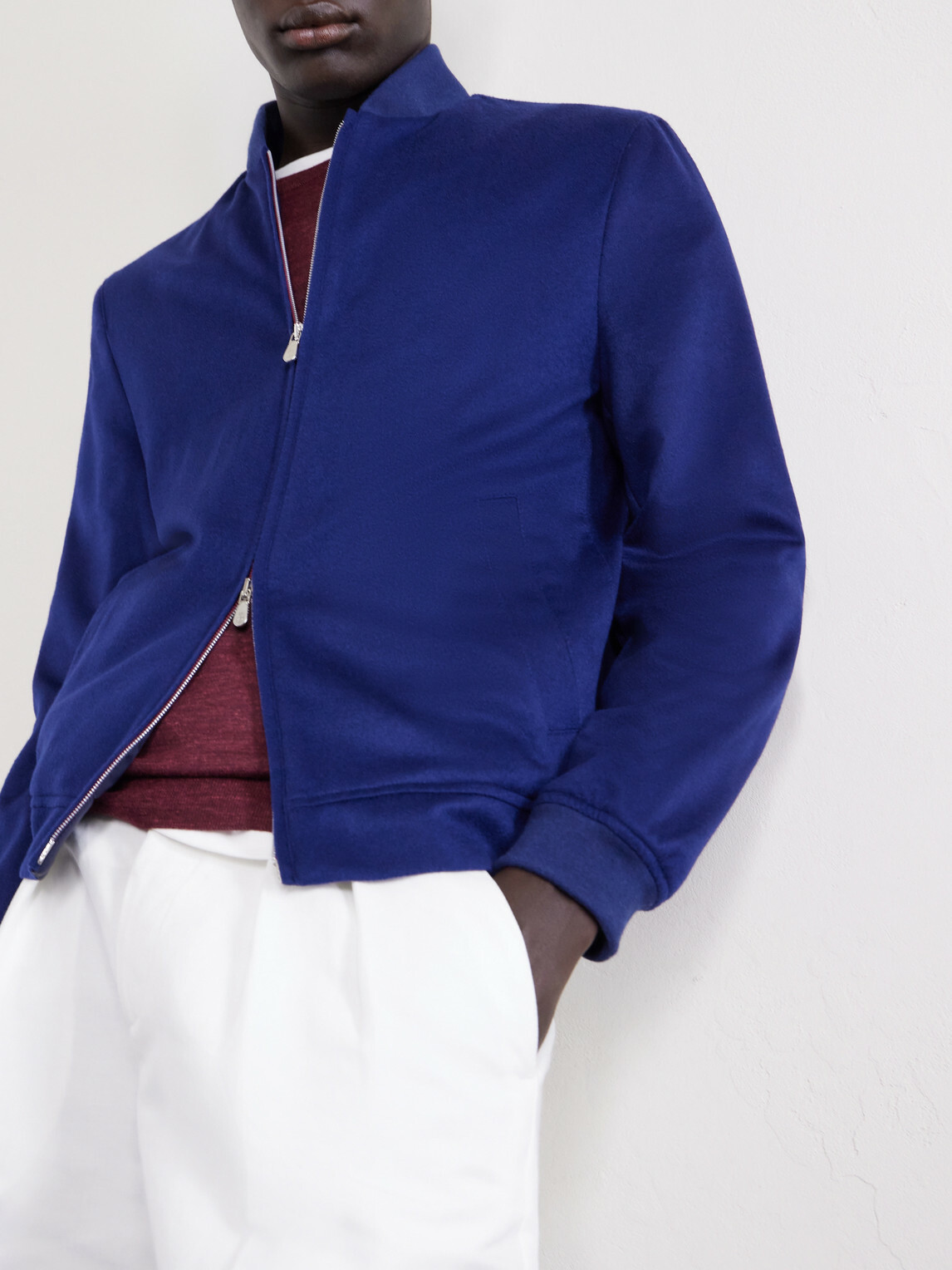 Brunello Cucinelli - Cashmere Bomber Jacket - Blue