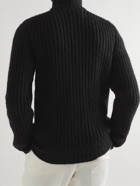 Officine Générale - Ribbed Alpaca-Blend Half-Zip Sweater - Black