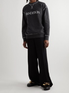 JW Anderson - Logo-Embroidered Cotton-Jersey Sweatshirt - Black