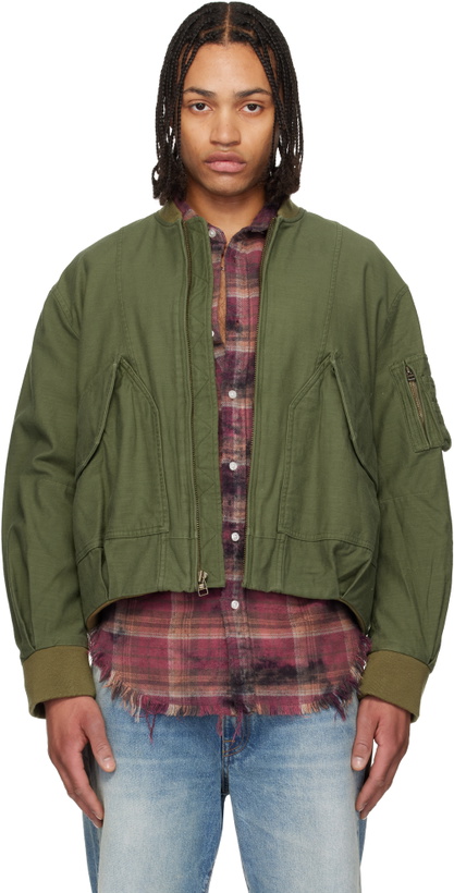 Photo: R13 Khaki Bubble Bomber Jacket