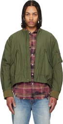 R13 Khaki Bubble Bomber Jacket