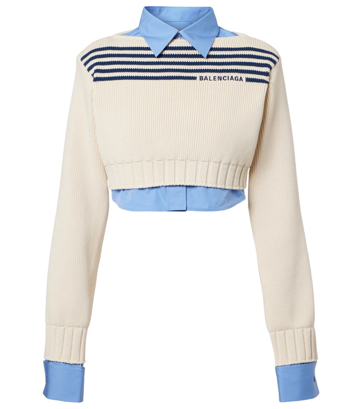 Photo: Balenciaga Striped cropped cotton sweater