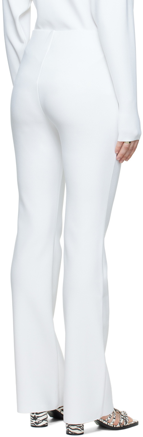 PATRORNA Off White Mid Rise Relaxed Fit Bootcut Trousers