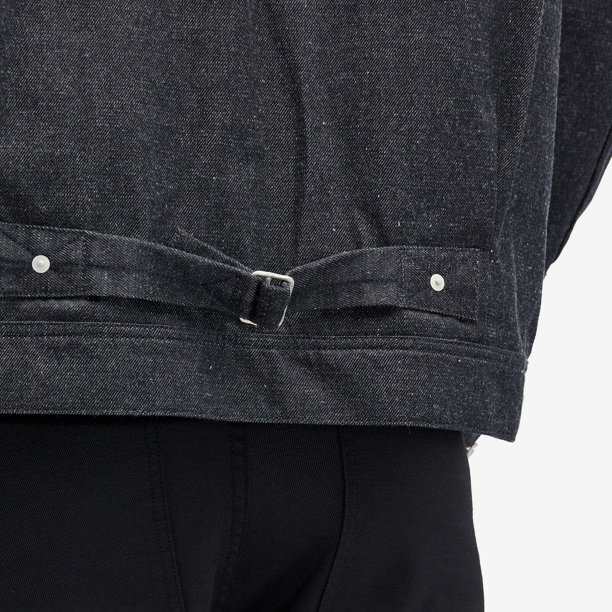 Comme des Garçons Homme Men's Cotton Poly Denim Trucker Jacket in Navy/White