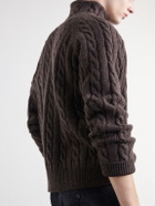 TOTEME - Cable-Knit Wool Rollneck Sweater - Brown