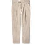 Caruso - Tapered Pleated Cotton-Blend Corduroy Trousers - Neutrals