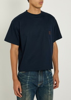 Versace Logo-embroidered Cotton T-shirt Navy