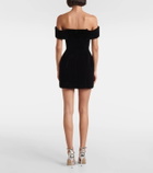 David Koma Off-shoulder velvet corset dress