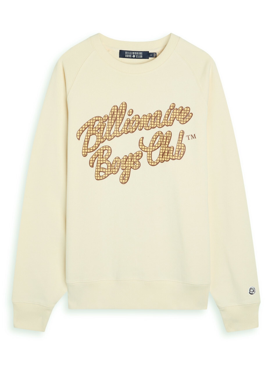 Billionaire Boys Club Script Logo-printed Cotton Sweatshirt Ecru