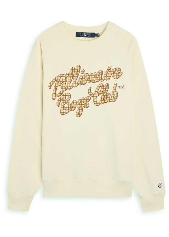 Photo: Billionaire Boys Club Script Logo-printed Cotton Sweatshirt Ecru