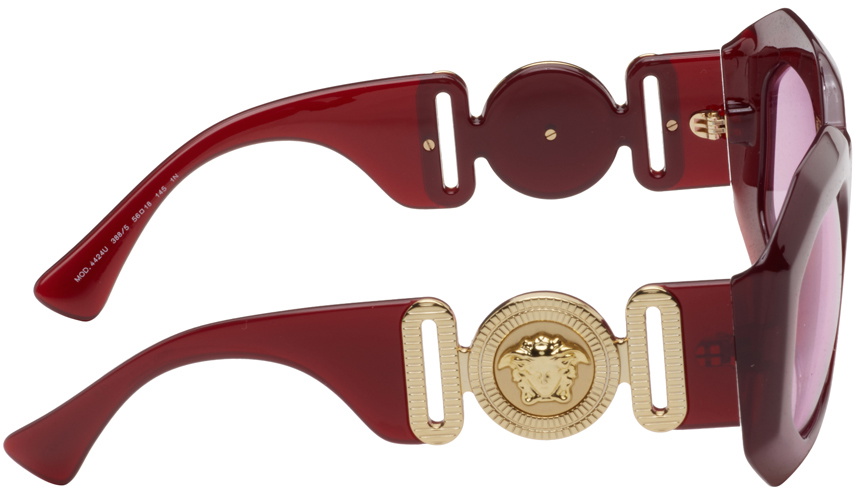 Versace Burgundy Maxi Medusa Biggie Squared Sunglasses