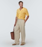King & Tuckfield Striped wool bowling shirt
