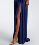 Costarellos Lenina Lurex® georgette bustier gown
