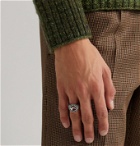 A.P.C. - Benoit Silver-Tone and Enamel Signet Ring - Silver