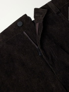 Moncler Grenoble - Straight-Leg Padded Webbing-Trimmed Stretch Cotton-Corduroy Ski Salopettes - Brown