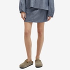 Deiji Studios Women's Placket Skirt in Blue Pinstripe