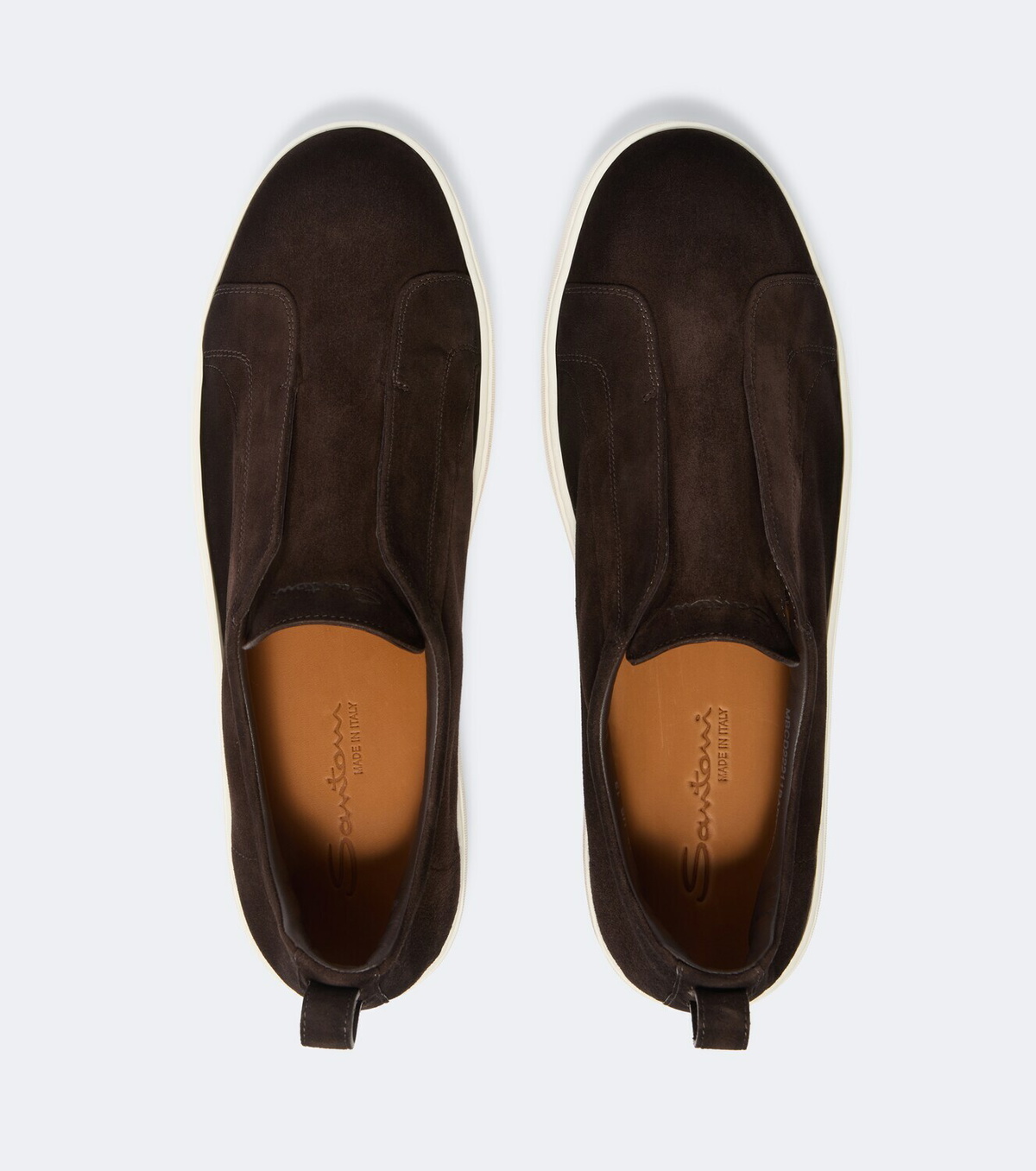 Santoni Suede slip-on sneakers