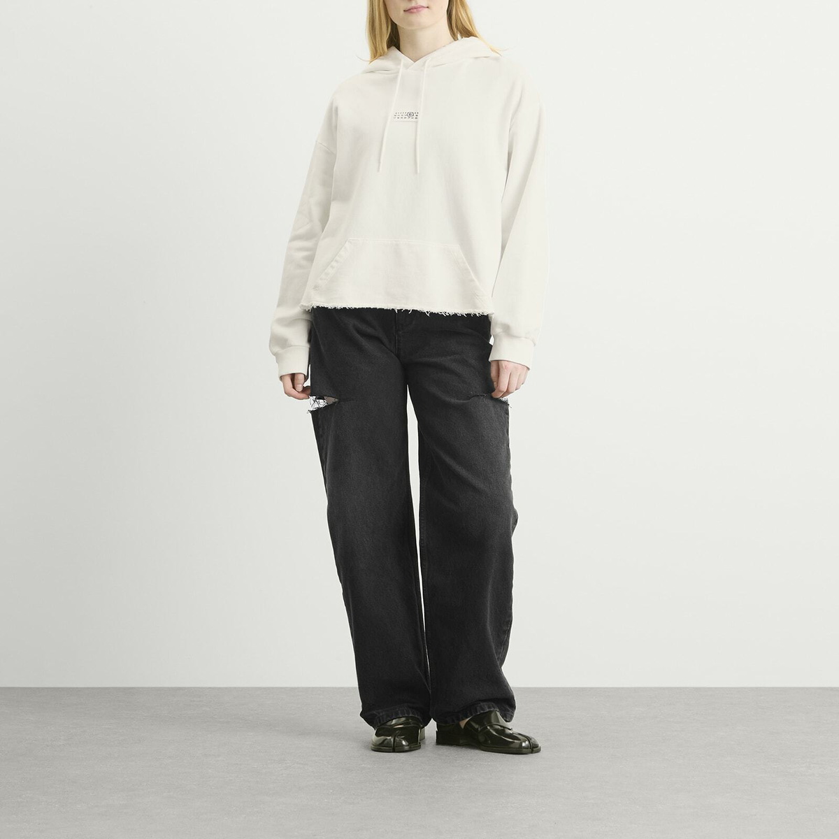 MM6 Maison Margiela Women's Hoodie in Off White