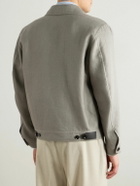 Brioni - Linen-Blend Bomber Jacket - Gray
