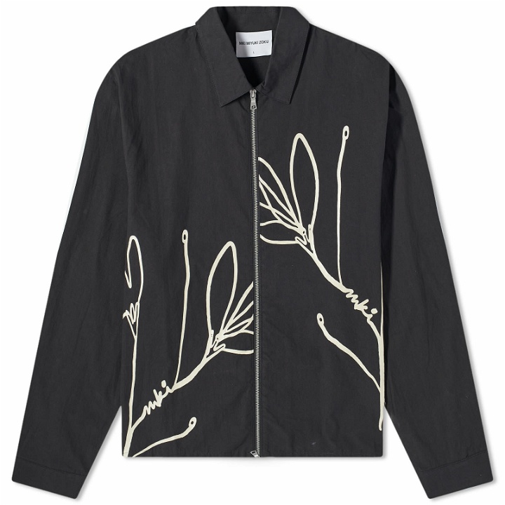 Photo: MKI Men's Floral Zip Jacket in Black