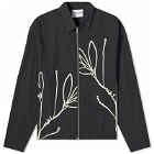 MKI Men's Floral Zip Jacket in Black