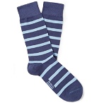 Armor Lux - Striped Stretch-Cotton Blend Socks - Blue