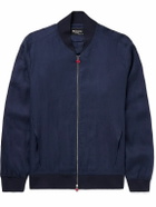Kiton - Linen Bomber Jacket - Blue