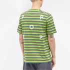 Pop Trading Company Men's Striped Logo T-Shirt in Foliage