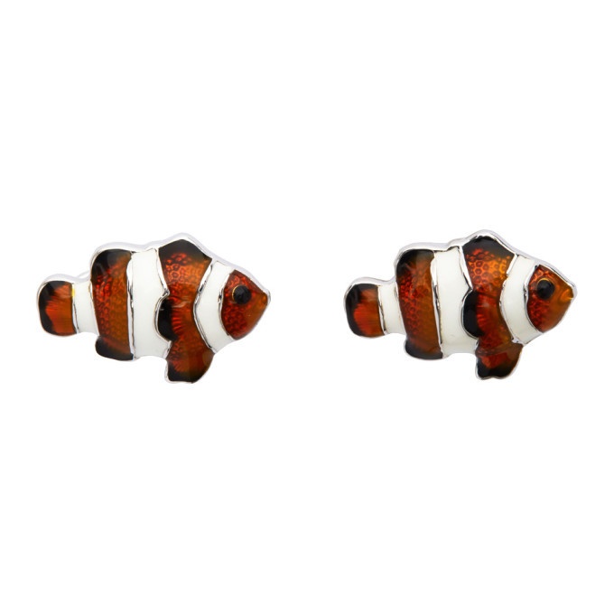 Photo: Paul Smith White and Orange Tropical Fish Cufflinks