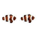 Paul Smith White and Orange Tropical Fish Cufflinks